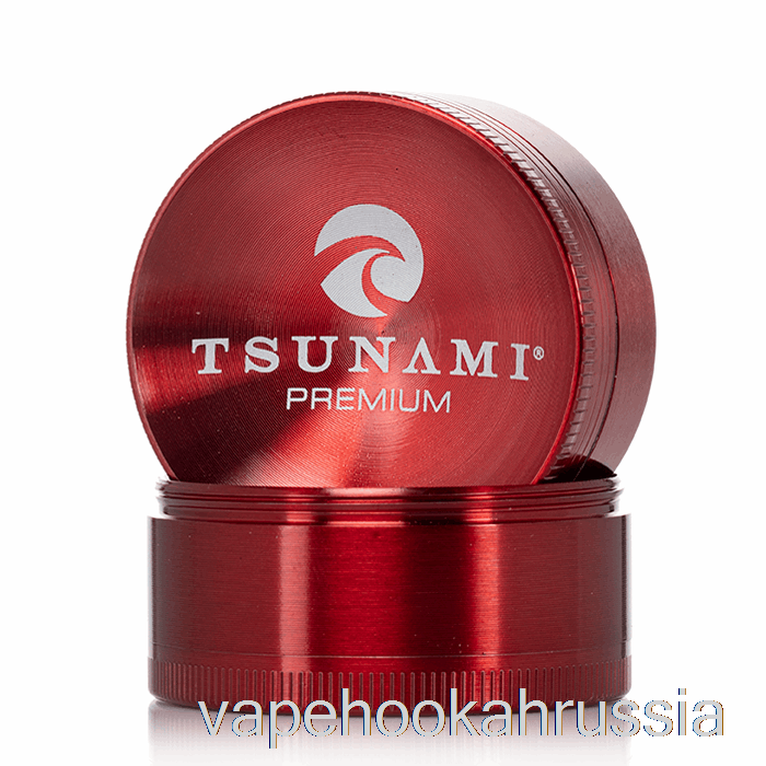 Vape Juice Tsunami 1,9 дюйма, 4-секционная кофемолка с затопленным верхом, красная (50 мм)